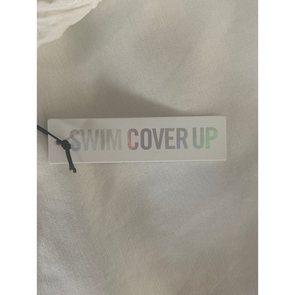 Forever 21 Cream Eyelet Swim Cover Up Top Tassel Tie Long Sleeve Y2K coquette - Picture 8 of 10